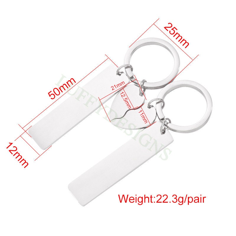 5pairs Blank bar keychain, bar keyring supplies, Gold stainless steel blanks, Ready Stamping bar keychain,Mirror Polished Engraving Keychain