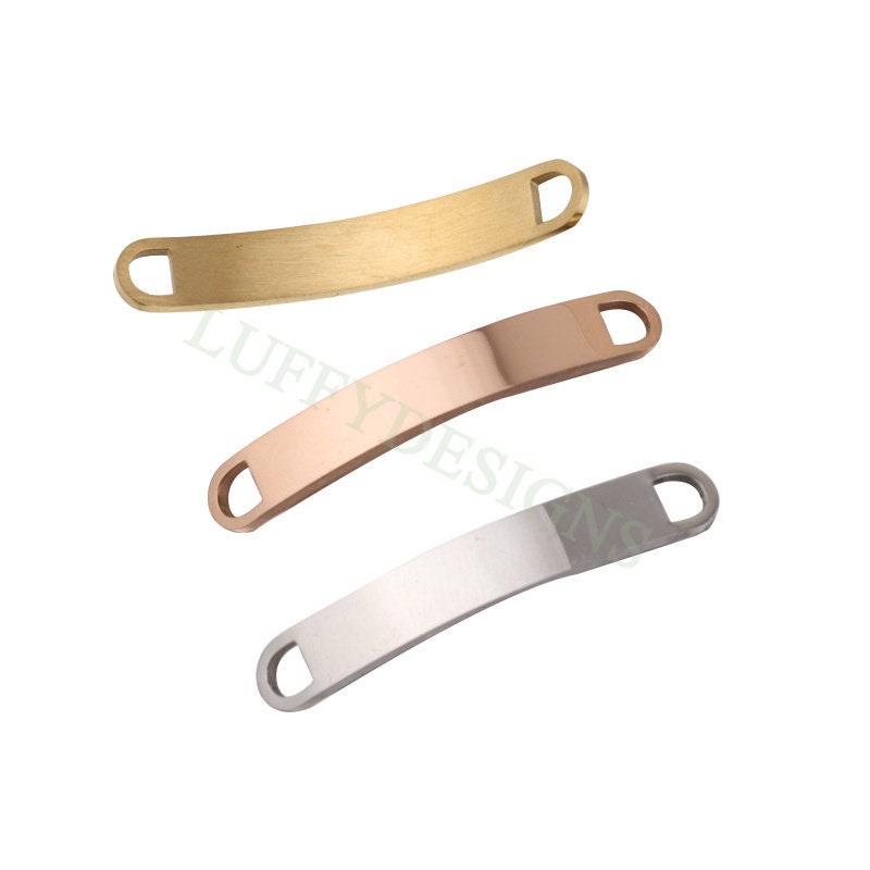 10pcs Blank Bar Charms 39x6mm, Bar Bracelet Supplies, Gold Steel Bar Blanks, Stamping Bar Supplies, DIY Engraving Supplies, Engraving Supply