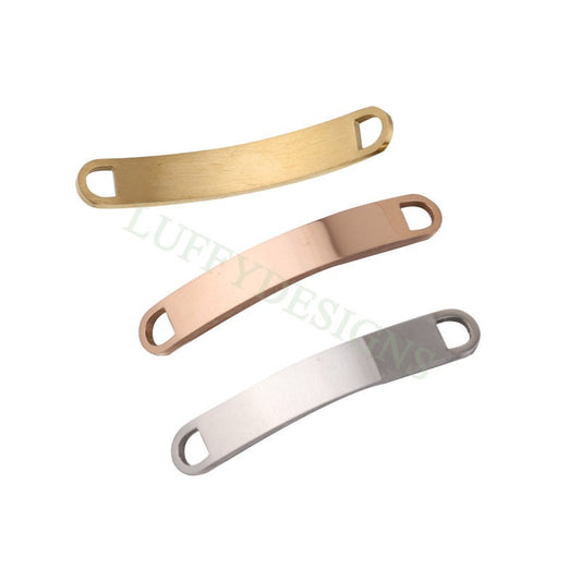 10pcs Blank Bar Charms 39x6mm, Bar Bracelet Supplies, Gold Steel Bar Blanks, Stamping Bar Supplies, DIY Engraving Supplies, Engraving Supply