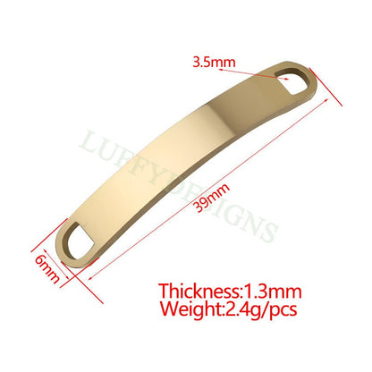 10pcs Blank Bar Charms 39x6mm, Bar Bracelet Supplies, Gold Steel Bar Blanks, Stamping Bar Supplies, DIY Engraving Supplies, Engraving Supply