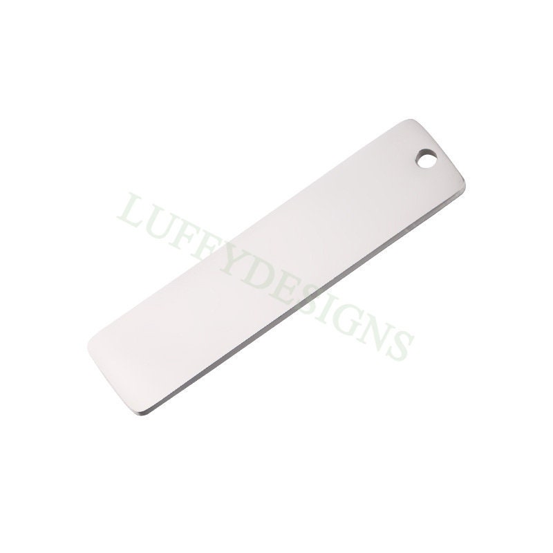 10pcs Personalized Stamping Blank Bar 50x12mm, Ready to Stamp, Gold Bar Charm, Gold Plated Stainless Steel, Mirror Polished Engraving Supply