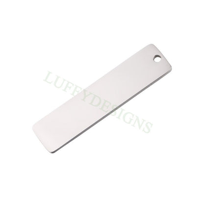 10pcs Personalized Stamping Blank Bar 50x12mm, Ready to Stamp, Gold Bar Charm, Gold Plated Stainless Steel, Mirror Polished Engraving Supply