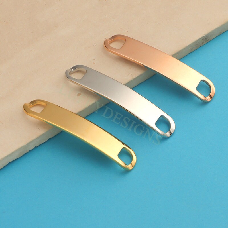 10pcs Blank Bar Charms 39x6mm, Bar Bracelet Supplies, Gold Steel Bar Blanks, Stamping Bar Supplies, DIY Engraving Supplies, Engraving Supply