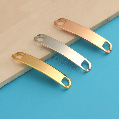 10pcs Blank Bar Charms 39x6mm, Bar Bracelet Supplies, Gold Steel Bar Blanks, Stamping Bar Supplies, DIY Engraving Supplies, Engraving Supply