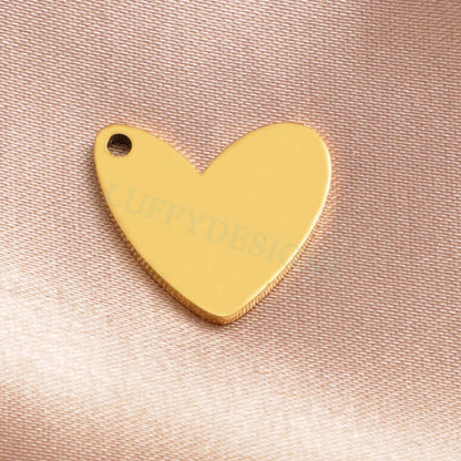 10pcs Open Heart Charms 13x15mm, Tiny Love Charm, Gold Stainless Steel Heart, Mirror Polished Heart Pendant, Love Pendant, Necklace Findings