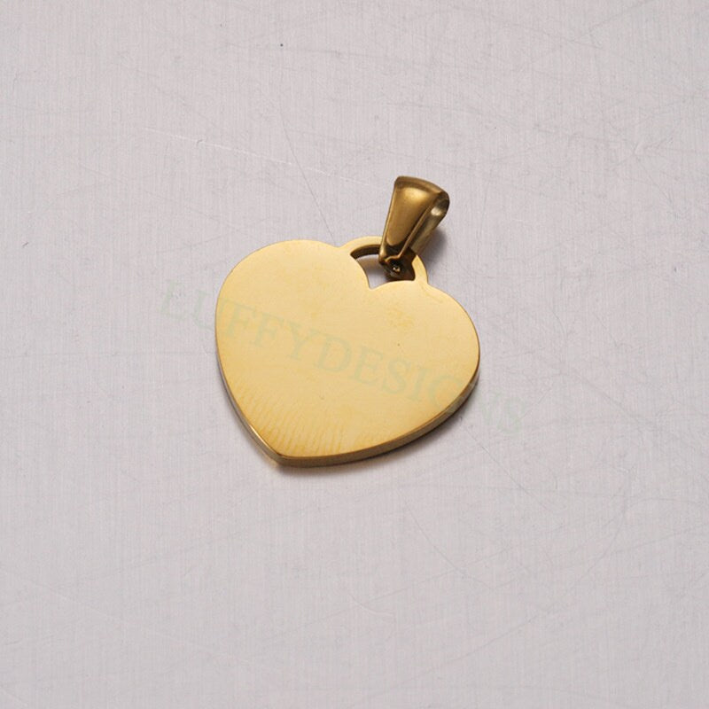10pcs Heart Charms 20mm, Tiny Love Charm, Gold Stainless Steel Heart, Gold Heart Charms Pendant, Love Pendant, Bracelet/Necklace Findings
