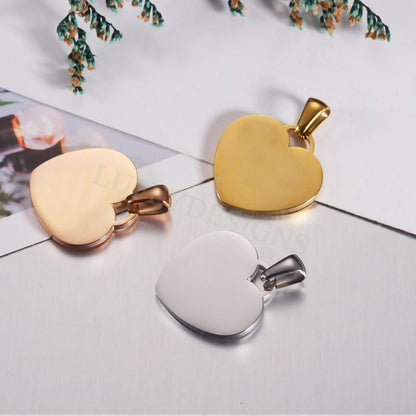 10pcs Heart Charms 20mm, Tiny Love Charm, Gold Stainless Steel Heart, Gold Heart Charms Pendant, Love Pendant, Bracelet/Necklace Findings