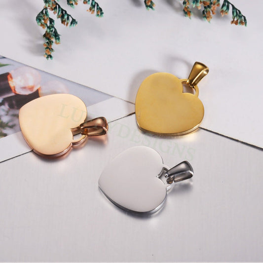 10pcs Heart Charms 20mm, Tiny Love Charm, Gold Stainless Steel Heart, Gold Heart Charms Pendant, Love Pendant, Bracelet/Necklace Findings