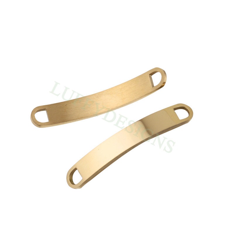 10pcs Blank Bar Charms 39x6mm, Bar Bracelet Supplies, Gold Steel Bar Blanks, Stamping Bar Supplies, DIY Engraving Supplies, Engraving Supply