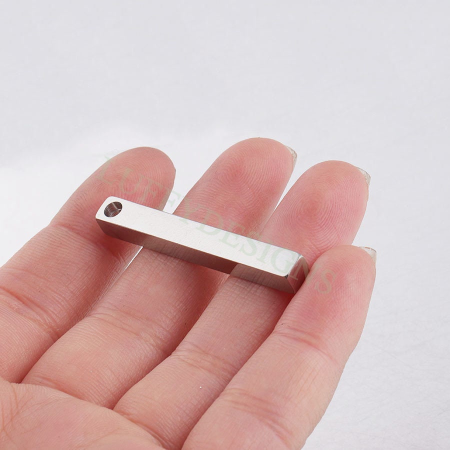 10pcs 3D Bar Blank 40X5mm, 4 Side Mirror Polished, Bar Necklace Supplies, Gold Bar Blanks, Ready to Stamping Blanks,Steel Engraving Supplies