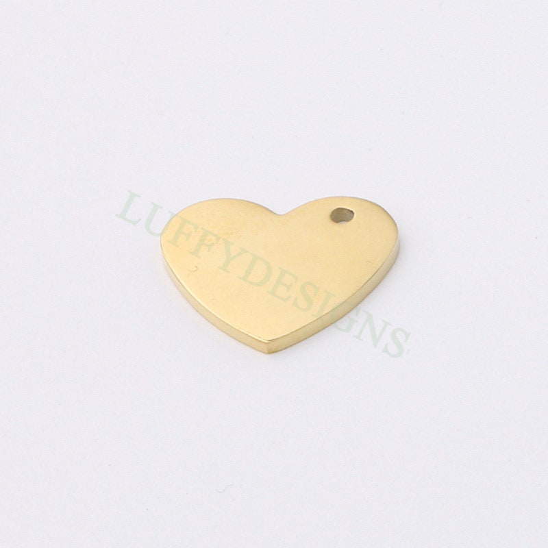10pcs Heart Charms 19mm/25mm, Tiny Love Charm, Gold Stainless Steel Heart, Mirror Polished Heart Pendant, Love Pendant, Necklace Findings
