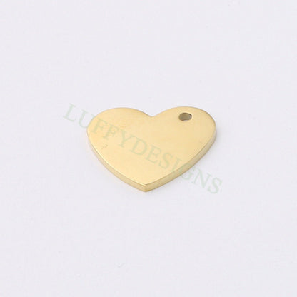 10pcs Heart Charms 19mm/25mm, Tiny Love Charm, Gold Stainless Steel Heart, Mirror Polished Heart Pendant, Love Pendant, Necklace Findings