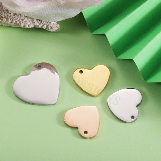 10pcs Heart Charms 19mm/25mm, Tiny Love Charm, Gold Stainless Steel Heart, Mirror Polished Heart Pendant, Love Pendant, Necklace Findings