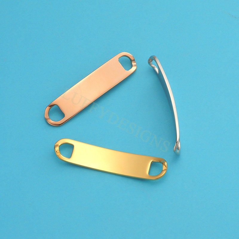 10pcs Blank Bar Charms 39x6mm, Bar Bracelet Supplies, Gold Steel Bar Blanks, Stamping Bar Supplies, DIY Engraving Supplies, Engraving Supply