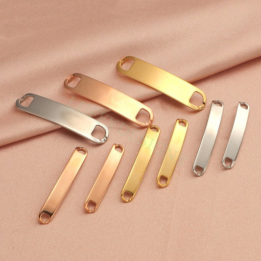 10pcs Blank Bar Charms 39x6mm, Bar Bracelet Supplies, Gold Steel Bar Blanks, Stamping Bar Supplies, DIY Engraving Supplies, Engraving Supply