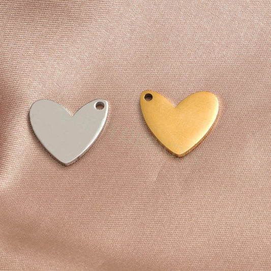 10pcs Open Heart Charms 13x15mm, Tiny Love Charm, Gold Stainless Steel Heart, Mirror Polished Heart Pendant, Love Pendant, Necklace Findings