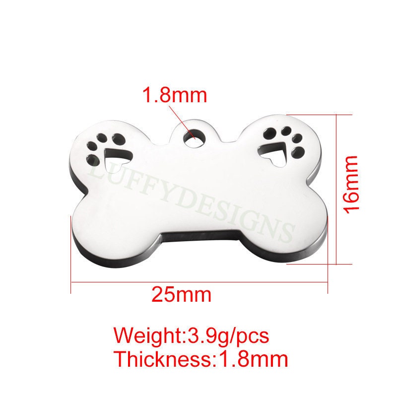10pcs Pet Pendant 25x16mm, Gold Dog Tag Pendant, Bone Charms, Dog Bone Charms, Pet Lover Pendant, Custom Dog Tag Blanks,Gold Stainless Steel