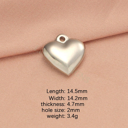 10pcs Heart Charms 10-16mm, Tiny Love Charm, Solid Steel Heart Pendant, Heart Charms Pendant, Love Pendant, Bracelet/Necklace Findings