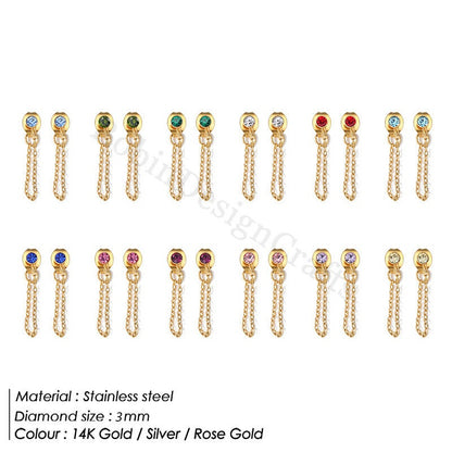 Dainty Birthstone Stud Earring