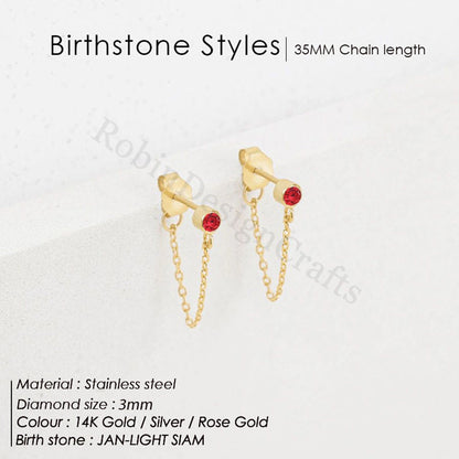 Dainty Birthstone Stud Earring