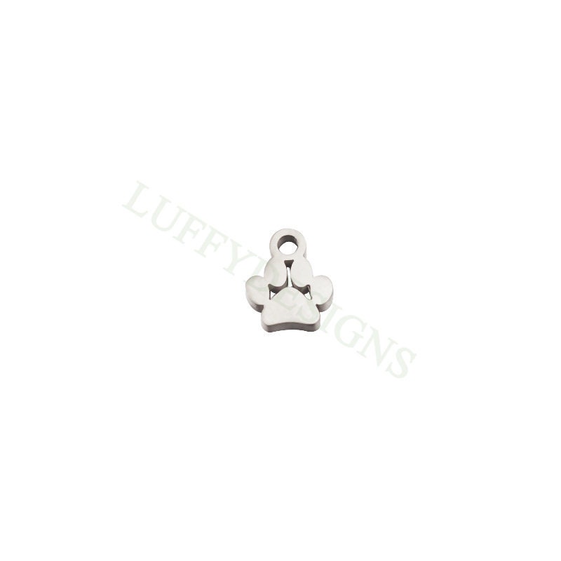 10pcs Paw Print of Dog Charms 7mm, Gold plated Stainless Steel, Dog Paw Pendant Charms, Pet Charms, Pet Paw Print Pendant, Animals Charms