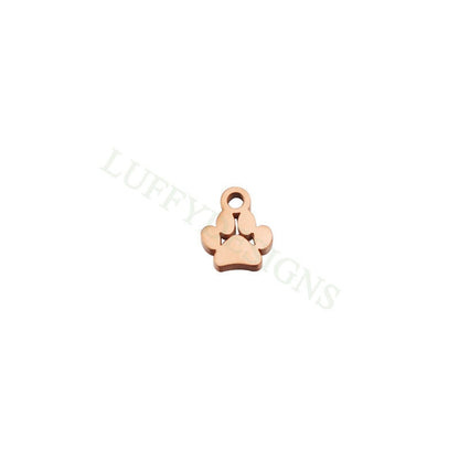10pcs Paw Print of Dog Charms 7mm, Gold plated Stainless Steel, Dog Paw Pendant Charms, Pet Charms, Pet Paw Print Pendant, Animals Charms