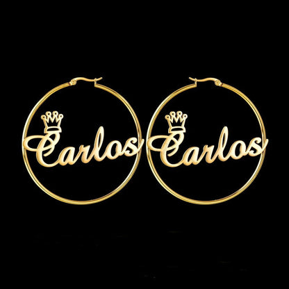 Custom Hoop Name Earrings, Minimalist Earrings, Exaggerated Custom Hoops, Personalized Name Earrings, Personalized Earrings Gift for Her