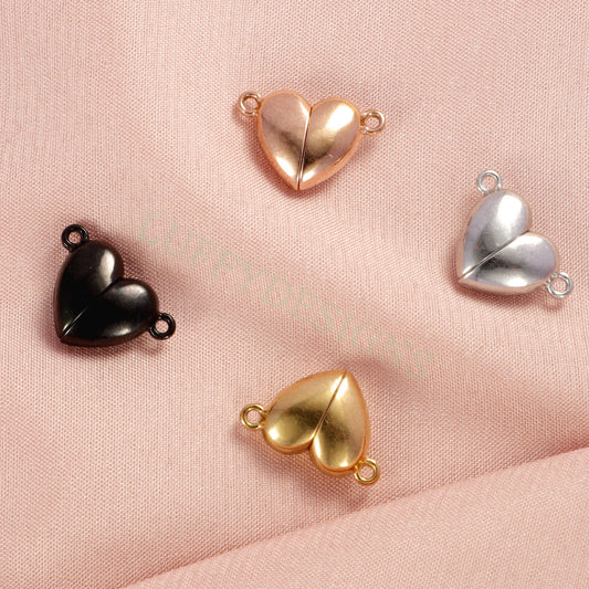 5pcs Heart Magnetic Clasps, Gold Magnetic Clasp Closure, Gold Stainless Steel, Strong Magnetic Clasp,Magnetic Heart Charms,Magnetic Pendant