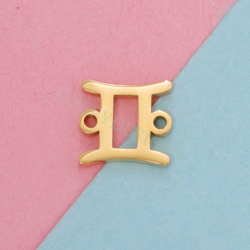 5pcs Zodiac Symbol Constellation Charm 15mm, Gold Stainless Steel, Gold Zodiac Pendant,Constellation Pendant,Zodiac Charm,Astrology Findings