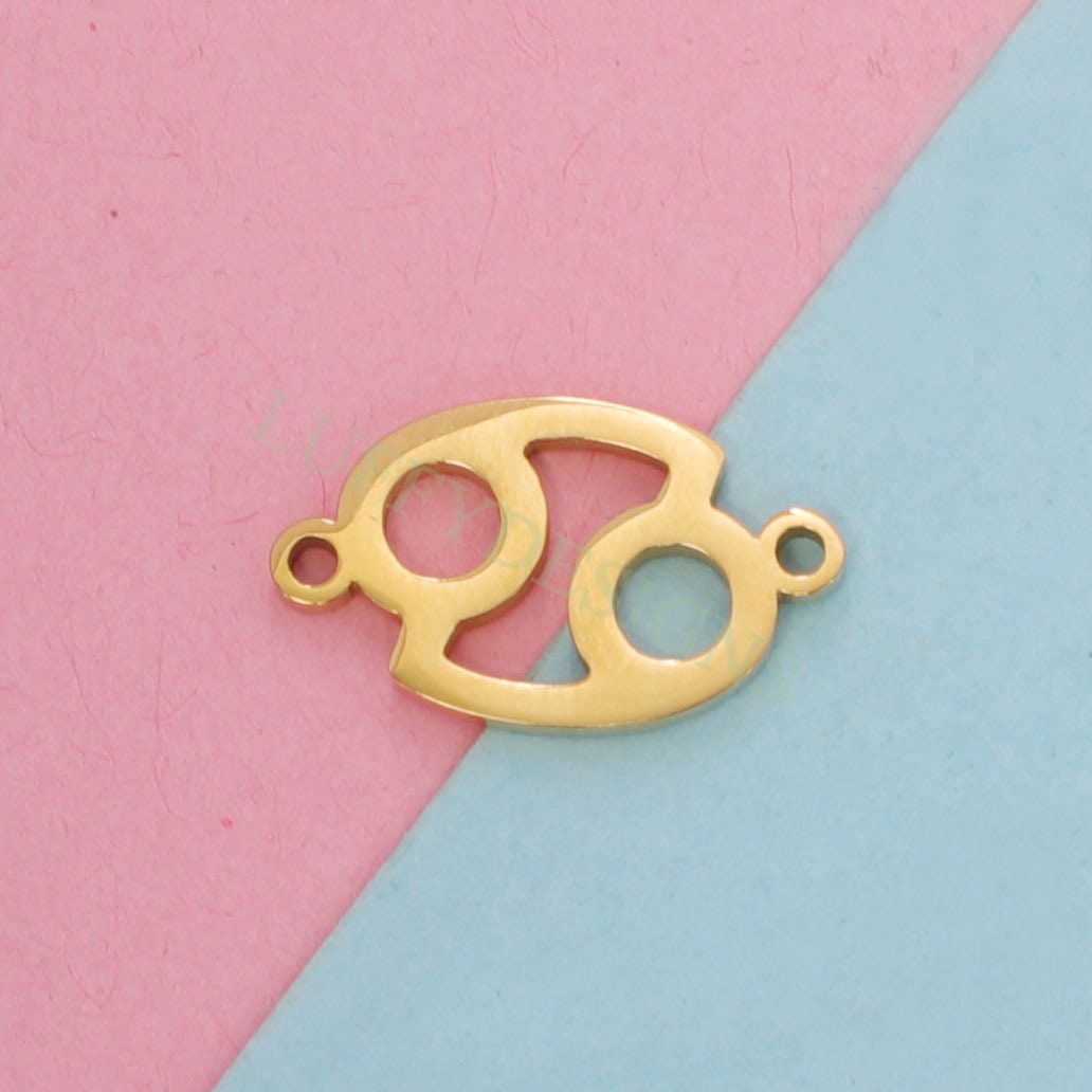 5pcs Zodiac Symbol Constellation Charm 15mm, Gold Stainless Steel, Gold Zodiac Pendant,Constellation Pendant,Zodiac Charm,Astrology Findings