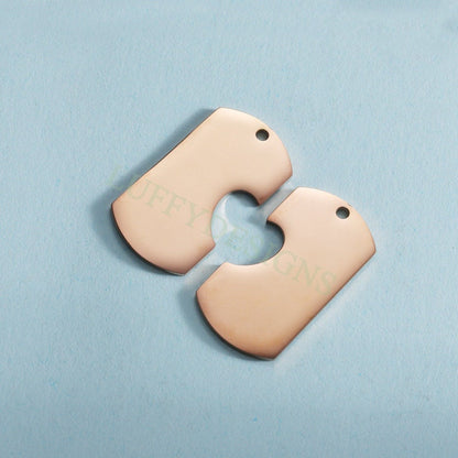 5pairs Bar Blanks with Hollow Heart 32x17mm, Heart Bar Charms, Rectangle Bar Supplies, Gold Stainless Steel Blanks,Ready Stamping Bar Blanks