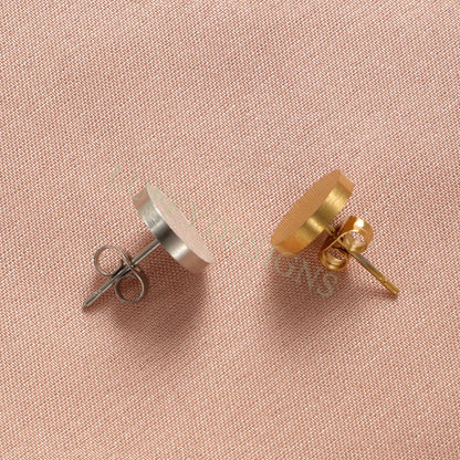 5pairs Dot Stud 10mm, Circle Stud Earrings, Gold Disc Stud, Dainty Round Stud, Dainty Disc Stud, Gold Steel Ear Studs, Stud Blank Findings