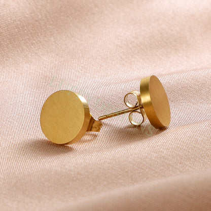 5pairs Dot Stud 10mm, Circle Stud Earrings, Gold Disc Stud, Dainty Round Stud, Dainty Disc Stud, Gold Steel Ear Studs, Stud Blank Findings