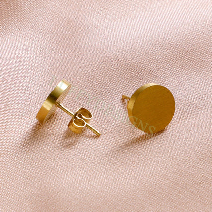 5pairs Dot Stud 10mm, Circle Stud Earrings, Gold Disc Stud, Dainty Round Stud, Dainty Disc Stud, Gold Steel Ear Studs, Stud Blank Findings