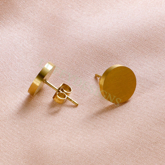 5pairs Dot Stud 10mm, Circle Stud Earrings, Gold Disc Stud, Dainty Round Stud, Dainty Disc Stud, Gold Steel Ear Studs, Stud Blank Findings