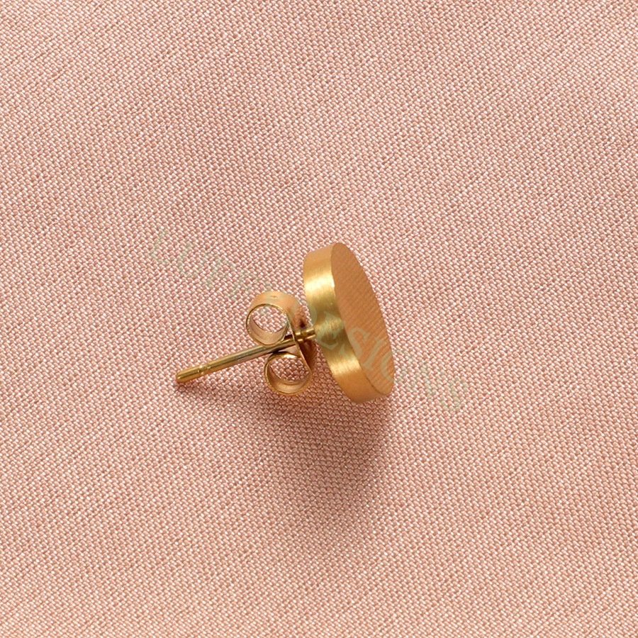 5pairs Dot Stud 10mm, Circle Stud Earrings, Gold Disc Stud, Dainty Round Stud, Dainty Disc Stud, Gold Steel Ear Studs, Stud Blank Findings