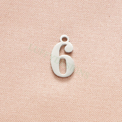 10pcs Number Charms, Gold Number Pendant, Anniversary Findings for Necklace/Bracelet, Gold Stainless Steel, Arabic Number Charms Pendant