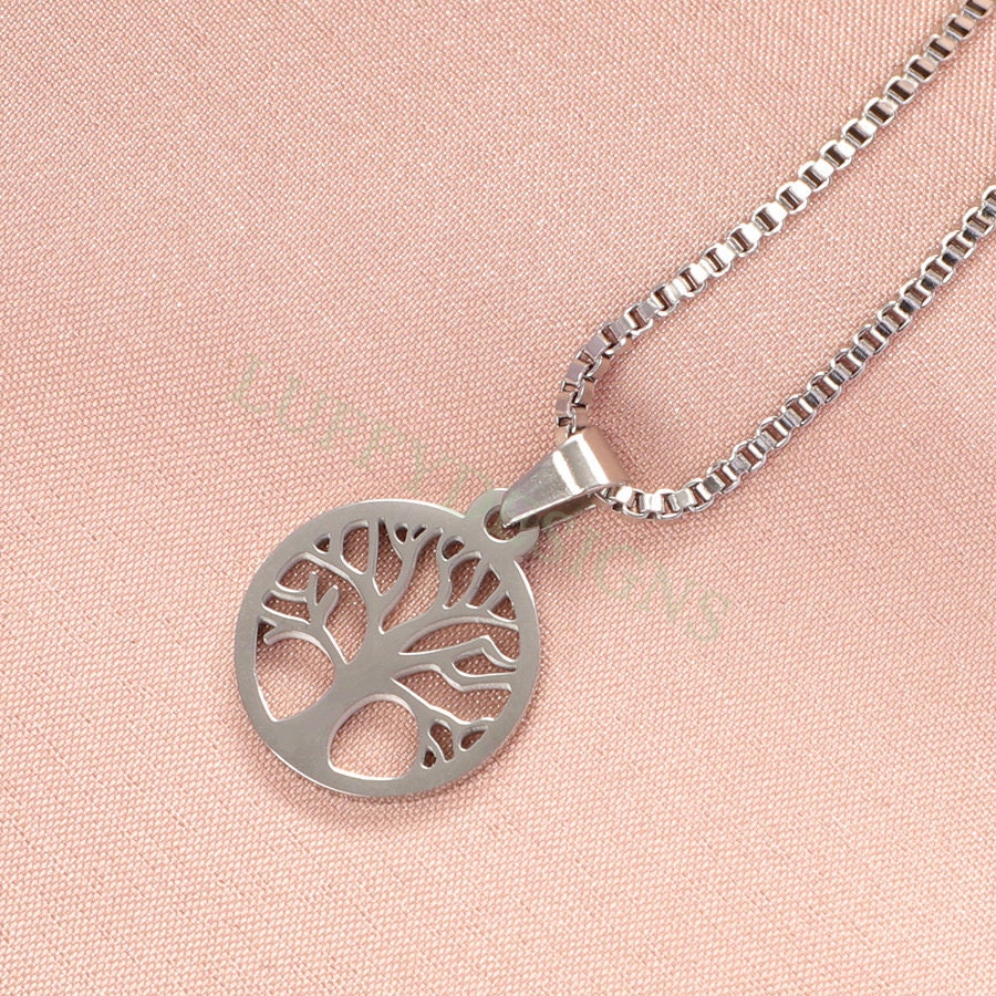 5pcs Family Tree Necklace, Tree of Life Jewelry, Gold Tree Pendant, Gold plated Stainless Steel, family Affection Necklace, Birthday Gift