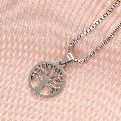 5pcs Family Tree Necklace, Tree of Life Jewelry, Gold Tree Pendant, Gold plated Stainless Steel, family Affection Necklace, Birthday Gift