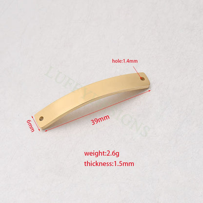 10pcs Blank Bar Charms 39x6mm, Bar Bracelet Supplies, Gold Steel Bar Blanks, Stamping Bar Supplies, DIY Engraving Supplies, Engraving Supply