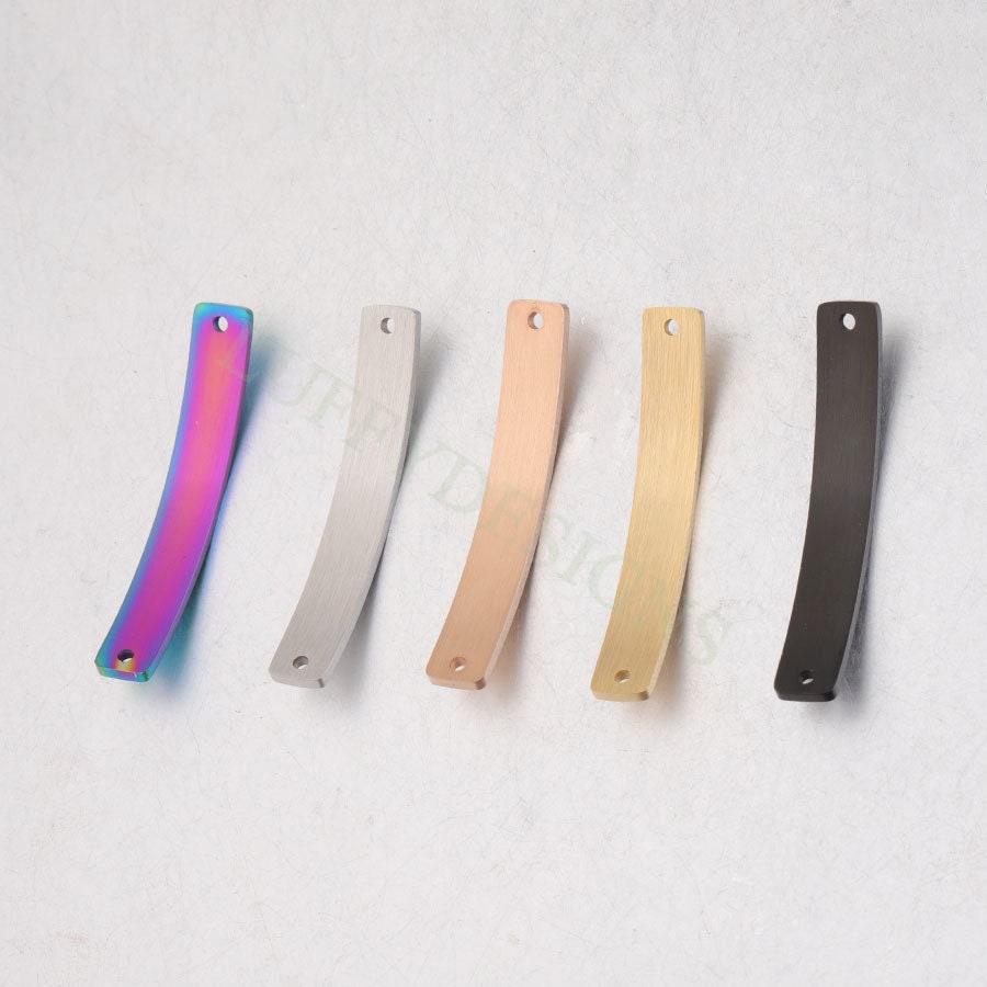 10pcs Blank Bar Charms 39x6mm, Bar Bracelet Supplies, Gold Steel Bar Blanks, Stamping Bar Supplies, DIY Engraving Supplies, Engraving Supply
