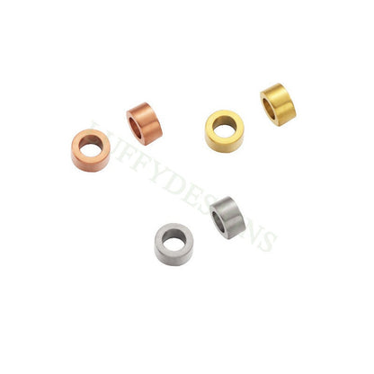 10pcs Rondelle Stopper Bead 6.5mm, Positioning Rubber Beads for DIY Bracelets Jewelry Findings, Gold Spacer Beads for Slide Chain in Steel