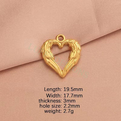 10pcs Hammered Heart Charms 17mm/12mm, Hammered Heart Pendants,3D Hollow Heart Charm for Jewelry Supply,Hammered Love Pendant,Valentine Gift