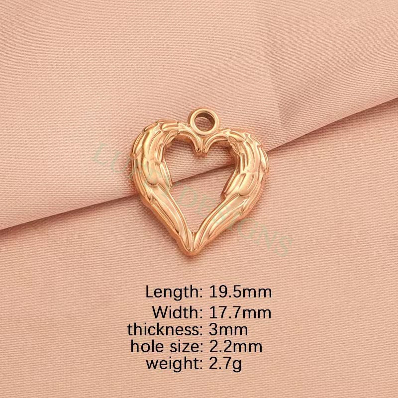 10pcs Hammered Heart Charms 17mm/12mm, Hammered Heart Pendants,3D Hollow Heart Charm for Jewelry Supply,Hammered Love Pendant,Valentine Gift