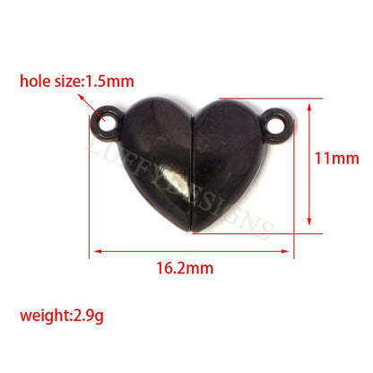 5pcs Heart Magnetic Clasps, Gold Magnetic Clasp Closure, Gold Stainless Steel, Strong Magnetic Clasp,Magnetic Heart Charms,Magnetic Pendant