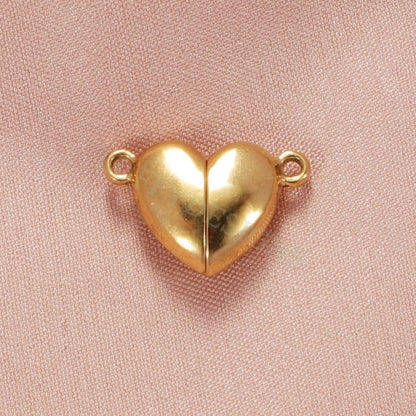 5pcs Heart Magnetic Clasps, Gold Magnetic Clasp Closure, Gold Stainless Steel, Strong Magnetic Clasp,Magnetic Heart Charms,Magnetic Pendant