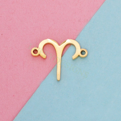 5pcs Zodiac Symbol Constellation Charm 15mm, Gold Stainless Steel, Gold Zodiac Pendant,Constellation Pendant,Zodiac Charm,Astrology Findings