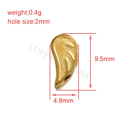 10pcs Angel Wings Charm 9x5mm, Steel Angel Charm, Gold Angel Wings Beads, Gold Stainless Steel, Wings Bead Charms,Angel Wings Beads Findings