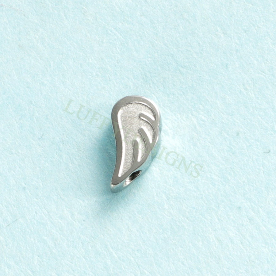 10pcs Angel Wings Charm 9x5mm, Steel Angel Charm, Gold Angel Wings Beads, Gold Stainless Steel, Wings Bead Charms,Angel Wings Beads Findings
