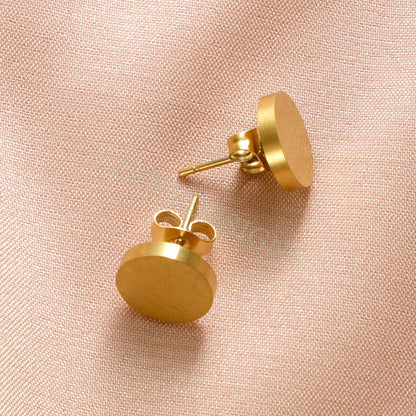 5pairs Dot Stud 10mm, Circle Stud Earrings, Gold Disc Stud, Dainty Round Stud, Dainty Disc Stud, Gold Steel Ear Studs, Stud Blank Findings